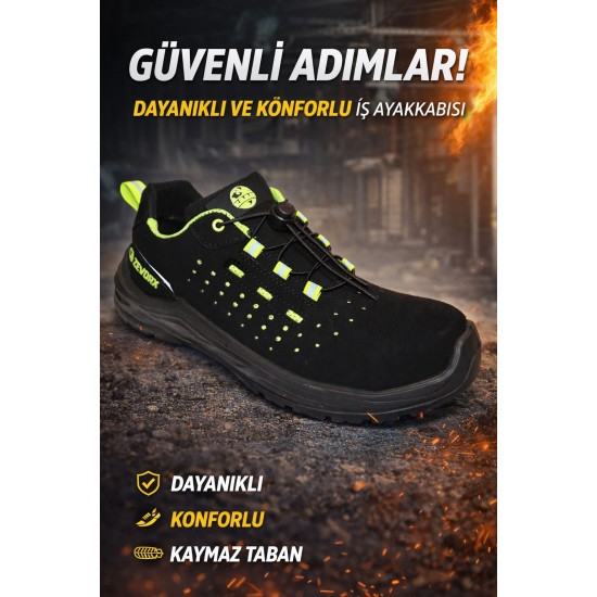 Kaan zevorx süet s1 iş ayakkabısı yeşil desenli 41 numara Kaan zevorx süet s1 iş ayakkabısı yeşil desenli 41 numara