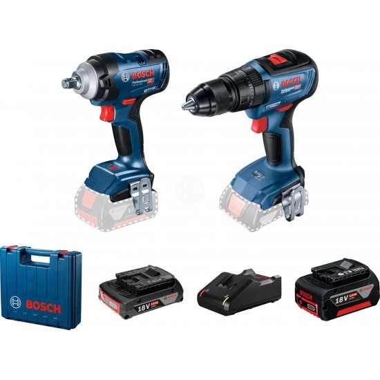 Bosch GDS 18V-400 + GSB 18V-50 Akülü Darbeli Somun Sıkma ve Darbeli Delme Vidalama Seti Bosch GDS 18V-400 + GSB 18V-50 Akülü Darbeli Somun Sıkma ve Darbeli Delme Vidalama Seti