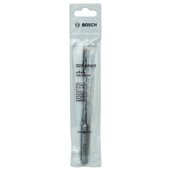Bosch Plus-1 Serisi SDS-Plus Kırıcı Delici Matkap Ucu 6x160 mm Bosch Plus-1 Serisi SDS-Plus Kırıcı Delici Matkap Ucu 6x160 mm