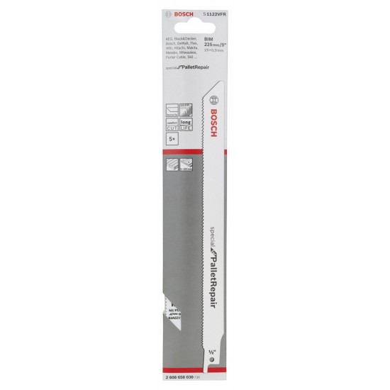 Bosch Special for Serisi Palet Tamiri için Panter Testere Bıçağı S 1122 VFR 5'li Bosch Special for Serisi Palet Tamiri için Panter Testere Bıçağı S 1122 VFR 5'li